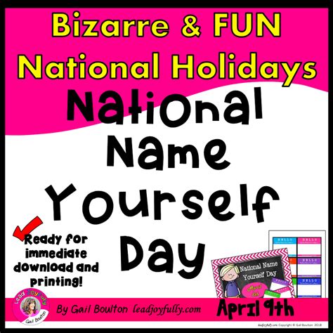 National Name Yourself Day April 9th