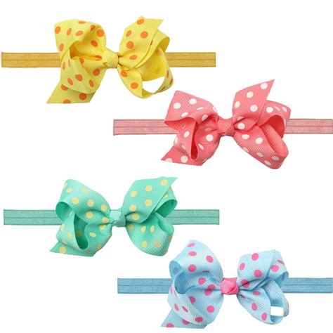 1 Pc 35 Ribbon Polka Dot Hair Bows Headband Girl Hair Accessories