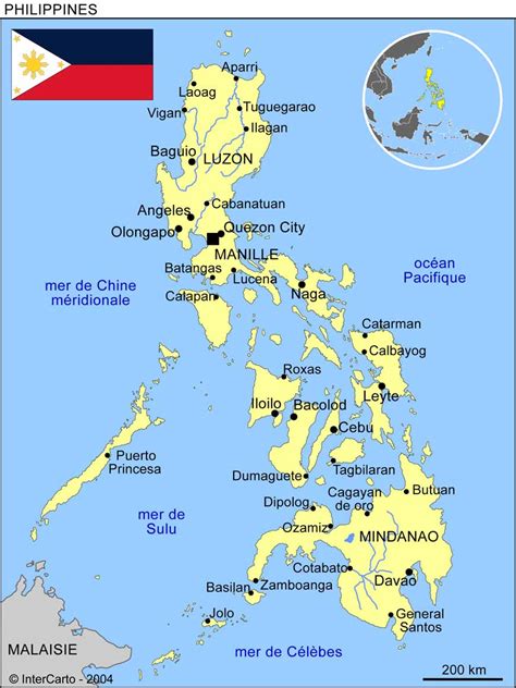 Carte Géographique Et Touristique Des Philippines Manille Géographie Des Philippines
