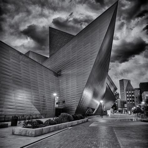 The Denver Art Museum Night Time Photographic Print For Sale
