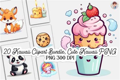 20 Kawaii Clipart Bundle Cute Kawaii Grafik Von Lloy Design · Creative