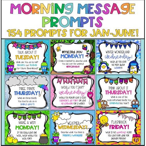 This Product Contains 154 Morning Message Prompts For Students To