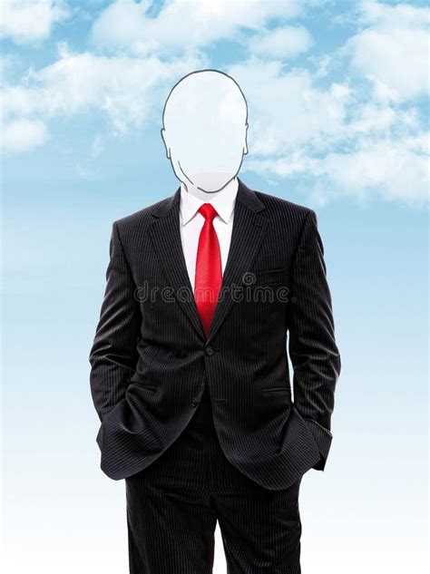 Faceless Businessman Avatar Man In Suit With Blue Tie Stock Vector