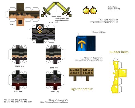 Minecraft Papercraft Skeleton Template