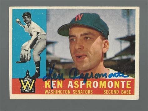 ken aspromonte signed auto 1960 topps 114 baseball card autograph ebay