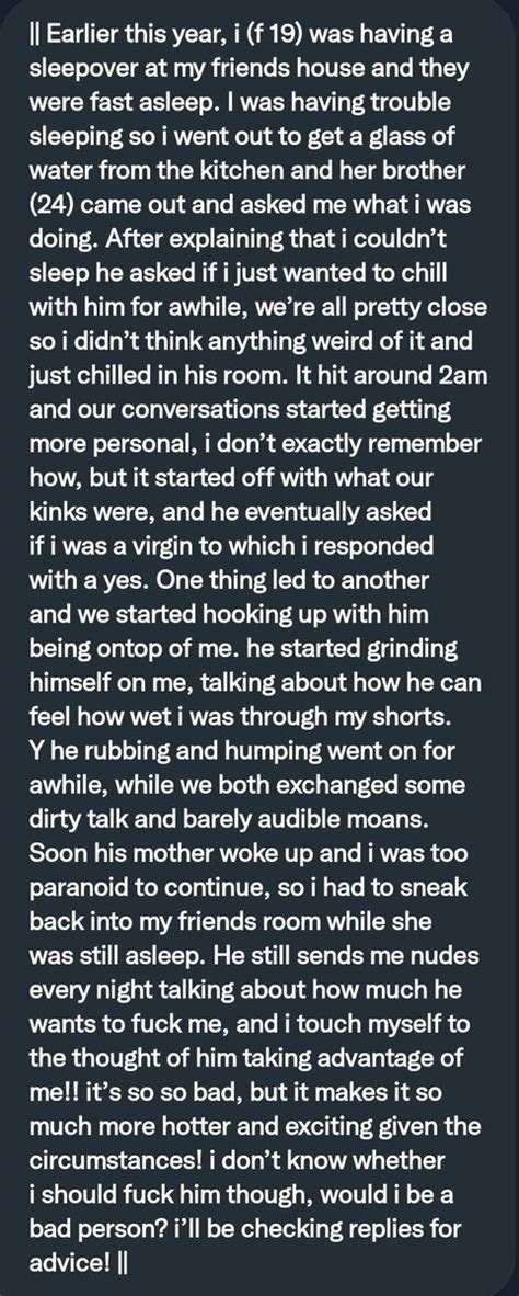 Pervconfession On Twitter Should She Fuck Her Friends Brother