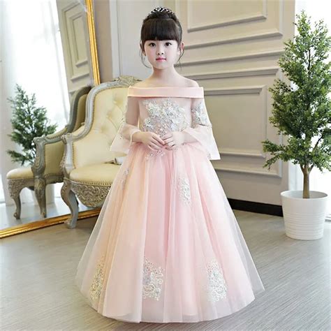 2019 New Luxury Children Girls Embroidery Princess Dress Kids Wedding