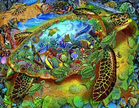 5d Diamond Painting Green Sea Turtle Scenery Paint With Diamonds Art
