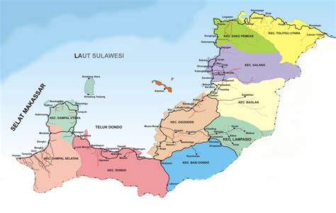 Kabupaten cirebon terdiri dari 40 kecamatan, 12 kelurahan, dan 412 desa. Peta Kota: Peta Kabupaten Tolitoli