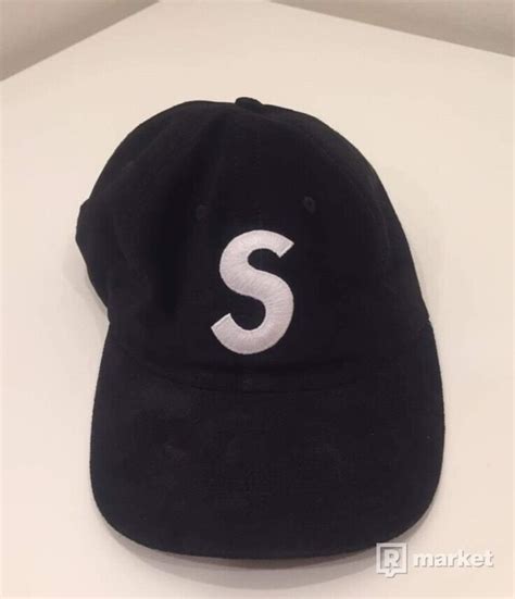 Supreme S Logo Cap Suede Black Refresher Market