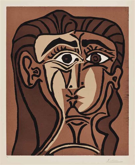 Pablo picasso face portrait on canvas original watercolor painting. PABLO PICASSO , Portrait de Jacqueline de Face II (B. 1063 ...