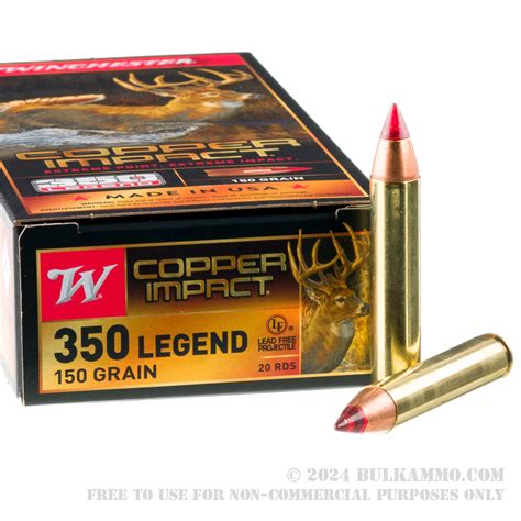 20 Rounds Of Bulk 350 Legend Ammo By Winchester 150gr Copper Extreme