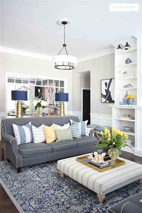 50 Gray And Blue Living Room Decor 