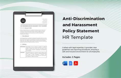 Anti Discrimination Policy Template In Word Download