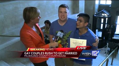 First Same Sex Couple Gets Married At Milwaukee Courthouse Youtube