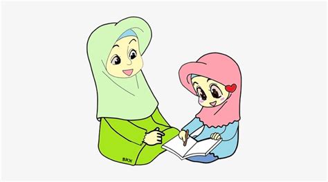 26 Gambar Kartun Anak Dan Ibu Muslimah Png