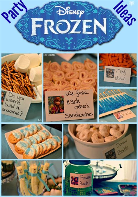 Disney Frozen Party Food Menu Frozen Birthday Party F