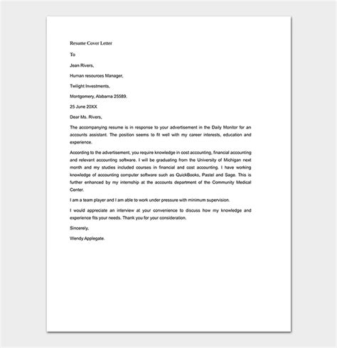 Cover Letter Template 60 For Word Pdf Format