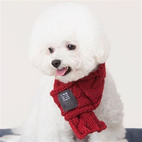 Fashion Warm Christmas Dog Scarf Small Dog Pet Accessory Holiday Knit