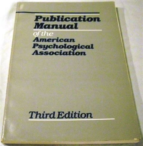 Publication Manual Of The American Psychological Association 3rd