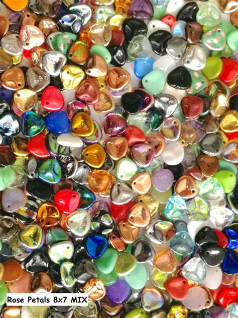 Czech Glass Rose Petal Beads X Mm Single Hole Grams Etsy
