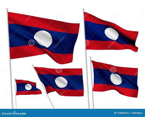 banderas del vector de lao peoples democratic republic ilustración del vector ilustración de