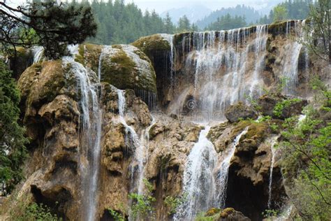 Nuorilang Waterfall In Jiuzhaigou Valley Sichuan China Stock Photo