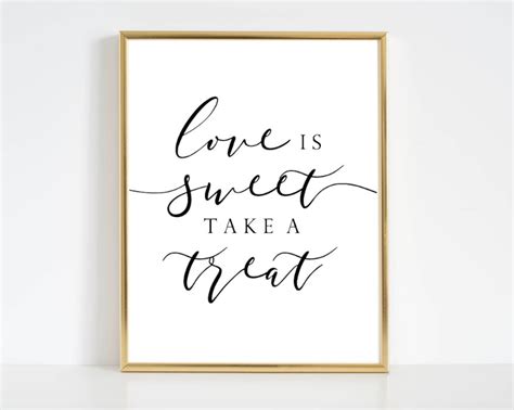 Love Is Sweet Take A Treat Printable Sign Instant Etsy