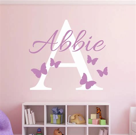 Personalized Name Butterflies Baby Girls Room Decor Nursery Wall