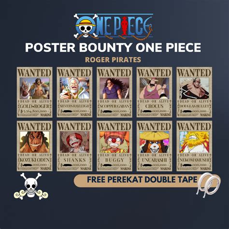Jual Poster Bounty One Piece Terbaru Set Kru Komplit Mugiwara Ukuran A Dekorasi Dinding