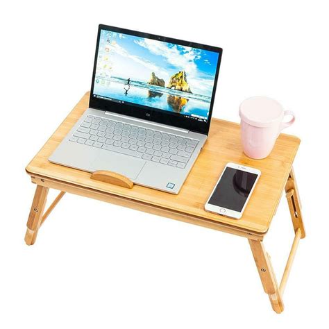 Portable Bamboo Laptop Desk Lightweight Adjustable Bed Etsy