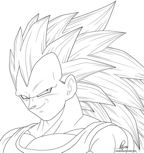 Vegeta Ssj3 Line Art By Totyjarcor On Deviantart