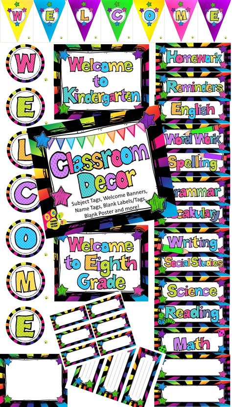 Classroom Décor Pack Includes Welcome Bunting Banner Welcome To