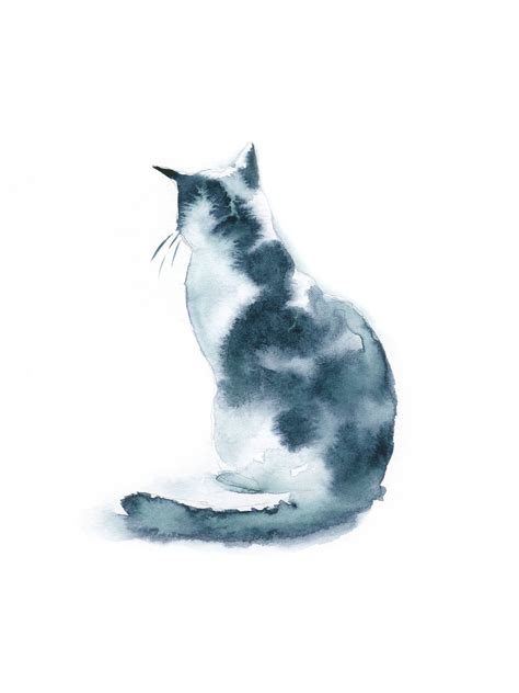 Cat Art Print Cat Watercolor Cat Painting Cat Lover