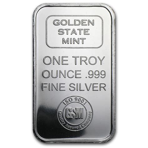 1 Oz Silver Bar Golden State Mint Iso