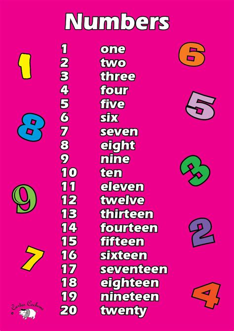 English Numbers 1 20