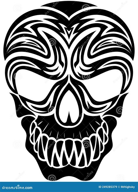 Tribal Skull Tattoo Stock Vector Illustration Of Tribal 249285379