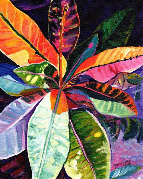Kauai Croton Leaves Painting By Marionette Taboniar Fine Art America