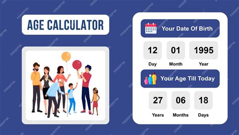 Premium Vector | Age calculator concept
