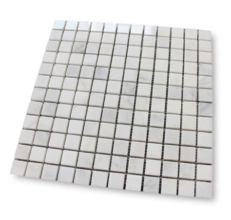 Bianco Carrara Marble 1x1 Square Mosaic Tiles Rocky Point Tile