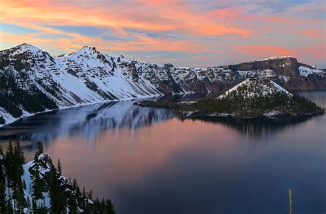 Flickrpsudegk Sunset On Crater Lake Crater Lake National