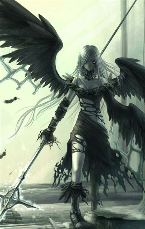 black angel anime fallen angel fallen angel fallen angel female fantasy art