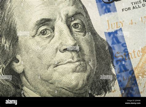 Ben Franklin Detail On Us One Hundred Dollar Bill Stock Photo Alamy