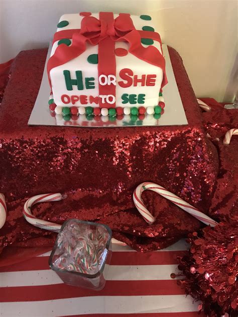 Christmas themed gender reveal cake | Christmas gender reveal, Gender reveal cake, Gender reveal ...