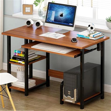 Buy Horsley Computer Table With Keyboard Tray And Drawer Storage Honey