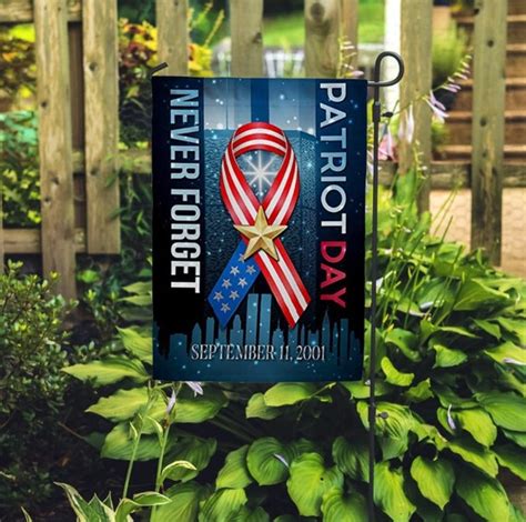 We Will Never Forget 911 Garden Flag American Military Etsy