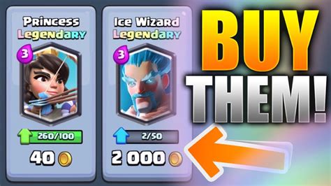 Clash Royale Buy Legendary Cards Get Ice Wizard And Princess Fast