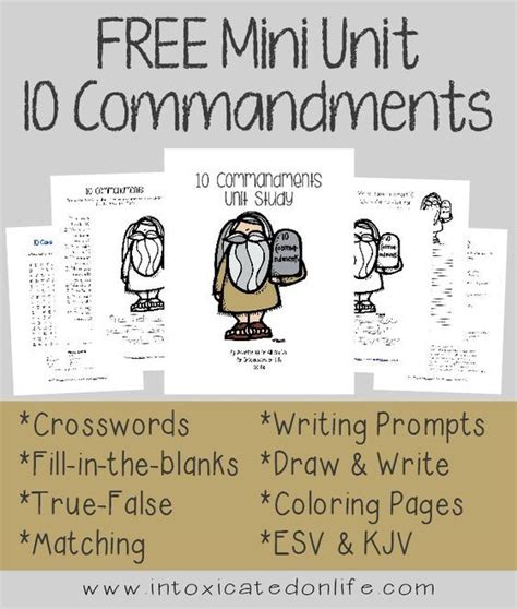 10 commandments for children free printable. FREE-10-Commandments-Mini-Unit | Bible lessons for kids ...