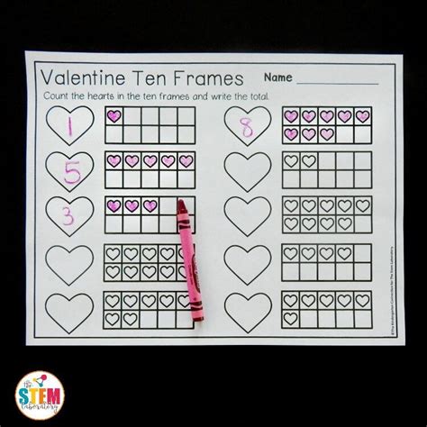 Valentine Ten Frames The Stem Laboratory Ten Frames Math