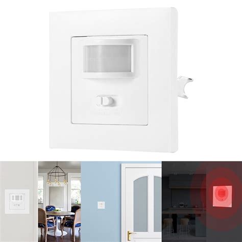 Infrared Pir Motion Sensor Switch Pvc Recessed Wall Lamp Bulb Switch On